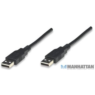 Manhattan 306089 Cable USB A Macho - USB A Macho, 1.8 Metros, Negro