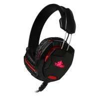 AUDIFONOS YEYIAN (YH2000) GAMING SONIDO STEREOC/MIC USB/3.5MM NEGRO-ROJO.LUZ LED.