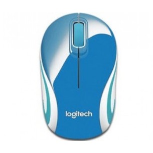 Mini Mouse Logitech Óptico M187, Inalámbrico, USB, 1000DPI, Azul Cielo