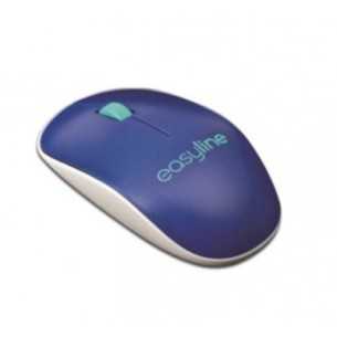 Mouse Óptico El-995128, Inalámbrico, Usb, 1000Dpi, Azul/Blanco Easy Line