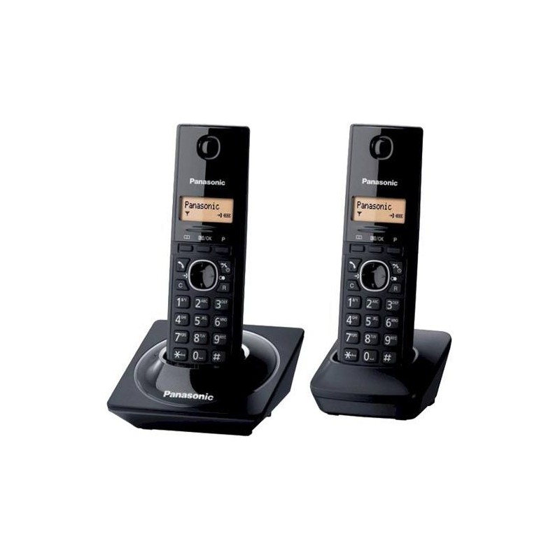 Teléfono Inalámbrico Kx-Tg1712Meb Dect Con 2 Auriculares, Pantalla Lcd, Negro PANASONIC PANASONIC