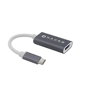 Naceb Adaptador USB C Macho - HDMI Hembra, Gris/Blanco