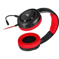 AUDIFONOS CORSAIR (CA-9011198-NA) HS35 STEREO ROJO 3.5MM C/MIC COMP. PC,PS4,XBOX ONE,SWITCH