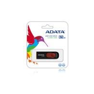 Memoria USB Adata C008, 32GB, USB 2.0, Negro/Rojo