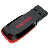 Memoria USB SanDisk Cruzer Blade CZ50, 128GB, USB 2.0, Negro/Rojo
