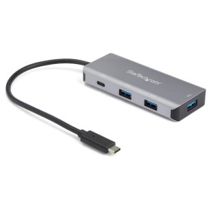 Hub USB-C Macho 3 Puertos USB 3.1 Hembra + 1x USB-C, 10.000Mbit/s, Gris
