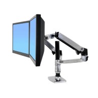 Brazo de Mesa LX Doble para Monitor 24'', Plata