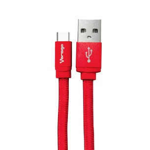 Vorago Cable USB A Macho - USB C Macho, 1 Metro, Rojo
