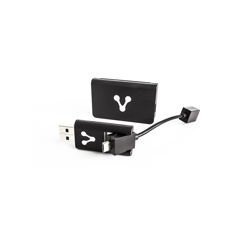 Vorago Lector de Memorias CR-300, USB/Micro-USB, Negro