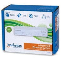 Switch Fast Ethernet 560689, 8 Puertos 10/100 Mbps - No Administrable Manhattan MANHATTAN