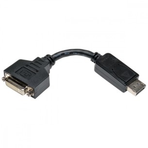 Cable Adaptador Displayport Macho Tripp Lite - DVI-I Hembra, 15cm, Negro