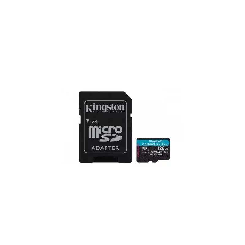 Memoria Flash Kingston Canvas Go Plus, 128GB MicroSDXC UHS-I, con Adaptador, Clase 10 Memoria Flash Kingston Canvas Go Plus, 128GB MicroSDXC UHS-I, con Adaptador, Clase 10