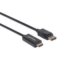 Cable DisplayPort Macho Manhattan 153195- HDMI Macho, 1 Metro, 4K, Negro