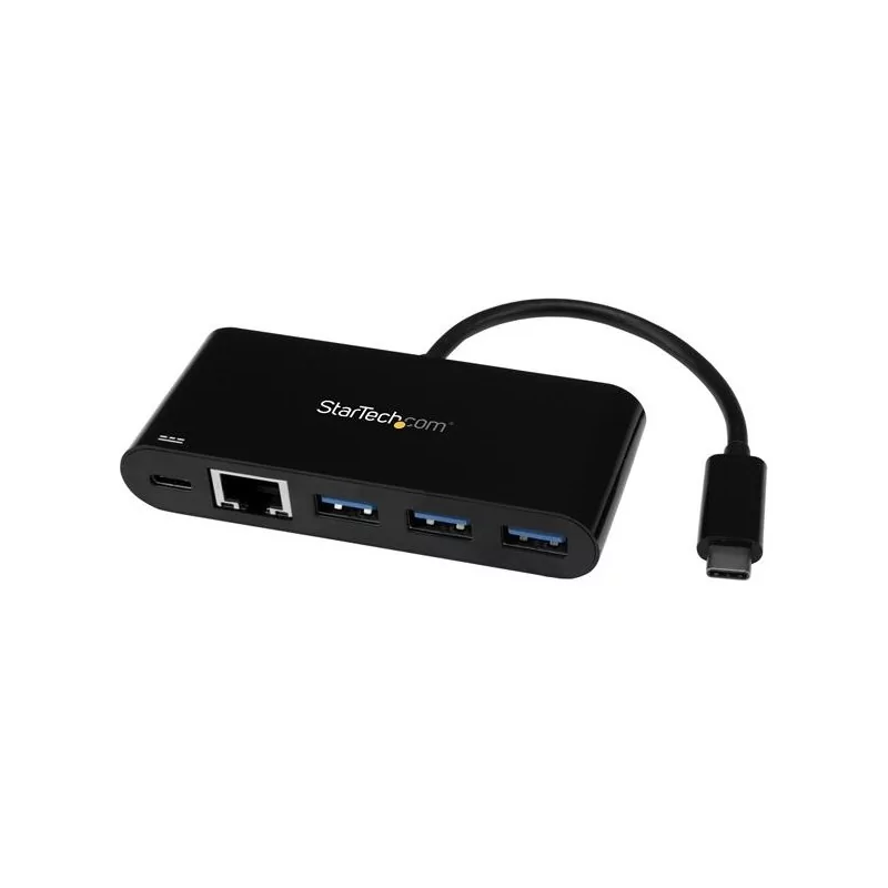 Hub USB C 3.0 Macho StarTech.com - 3 USB A/1x RJ-45 Hembra, 5000 Mbit/s, Negro Hub USB C 3.0 Macho StarTech.com - 3 USB A/1x RJ-45 Hembra, 5000 Mbit/s, Negro