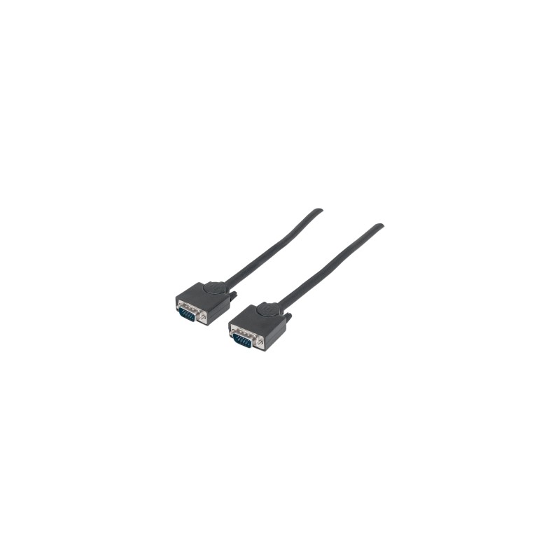 Manhattan Cable para Monitor SVGA 8mm, VGA (D-Sub) Macho - VGA (D-Sub) Macho, 3 Metros, Negro