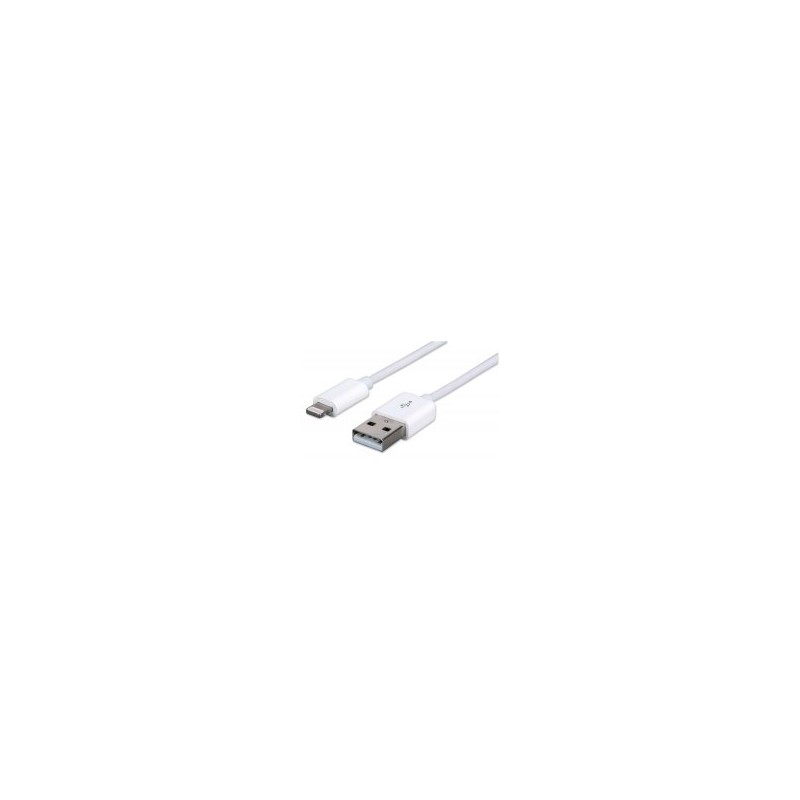 Manhattan Cable iLynk USB A Macho - 8-pin Macho, 1 Metro, para iPhone/iPad/iPod