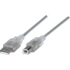 Manhattan Cable de Alta Velocidad USB 2.0, USB A Macho - USB B Macho, 3 Metros, Plata