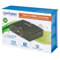 Manhattan Adaptador VGA Macho - HDMI Hembra, Negro