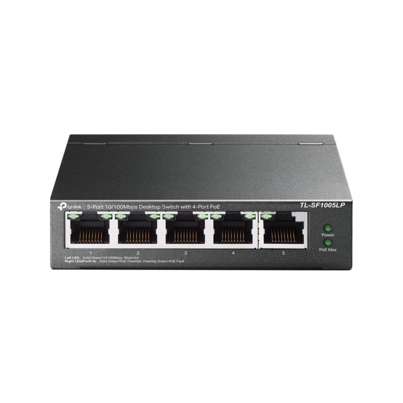 Switch Fast Ethernet Tl-Sf1005P, 5 Puertos 10/100Mbps (4X Poe), 1 Gbit/S, 2000 Entradas - No Administrable TP-LINK TP-LINK