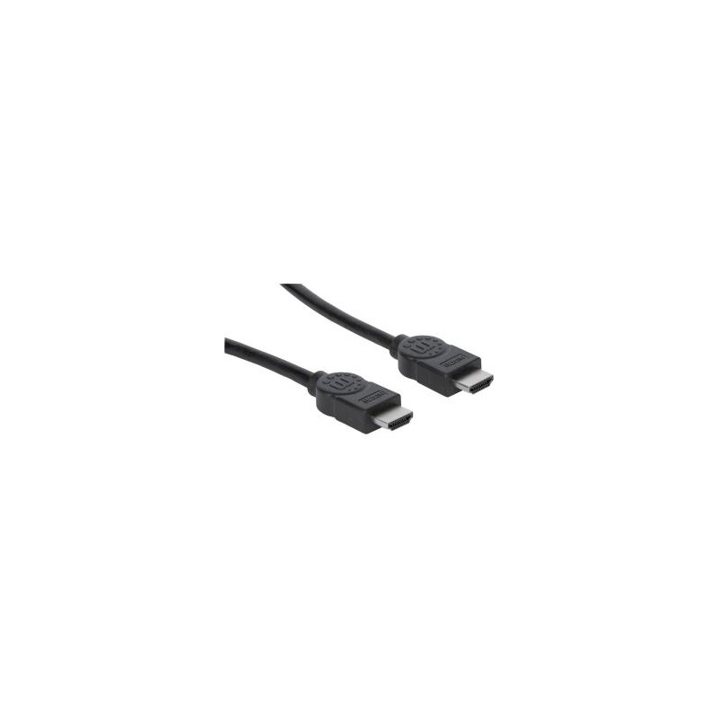 Manhattan Cable HDMI de Alta Velocidad con Canal Ethernet, HDMI Macho - HDMI Macho, 2 Metros, Negro