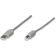 Cable USB A-B 4.5M impresora gris Manhattan