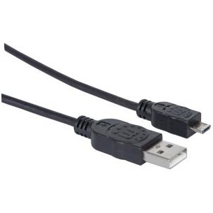 Cable 325677 USB A Macho 50cm, Negro Manhattan