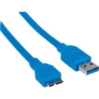 Manhattan Cable USB 3.0, USB A Macho - Micro USB B Macho, 1 Metro, Azul
