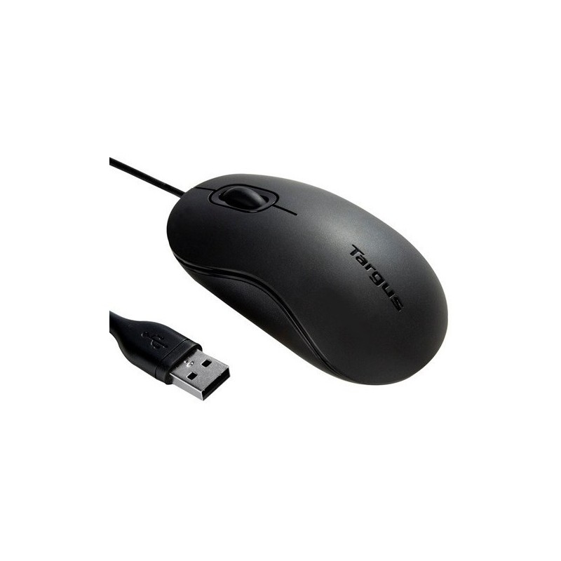 Mouse Targus Óptico AMU80US para Laptop, Alámbrico, USB, Negro/Gris