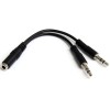Cable 3,5mm Hembra - 2x de 3,5mm Macho, 13cm, Negro StarTech.com