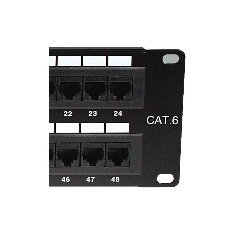 Panel De Parcheo Tipo 110 Cat6, 48 Puertos Rj-45, 2U, Negro Nexxt Solutions NEXXT