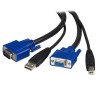 Cable KVM 2 en 1, USB/VGA Macho - USB/VGA Hembra, 1.8 Metros, Negro