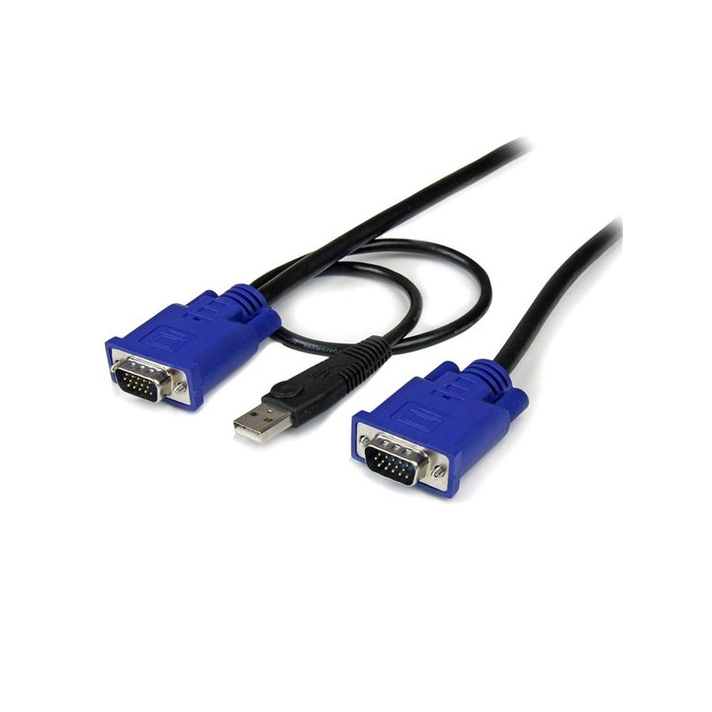 Cable KVM Ultra Delgado 2 en 1, USB/VGA Macho - VGA Macho, 1.8 Metros, Negro Startech.com