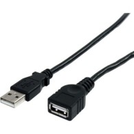 Cable de Extensión USB 2.0 A Macho - USB A Hembra, 90cm, Negro