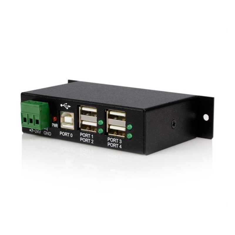 Robusto Concentrador USB 2.0, 4 Puertos, 480 Mbit/s, Negro StarTech.com