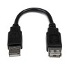 Cable de Extensión USB 2.0 Macho - Hembra, 15cm, Negro StarTech.com