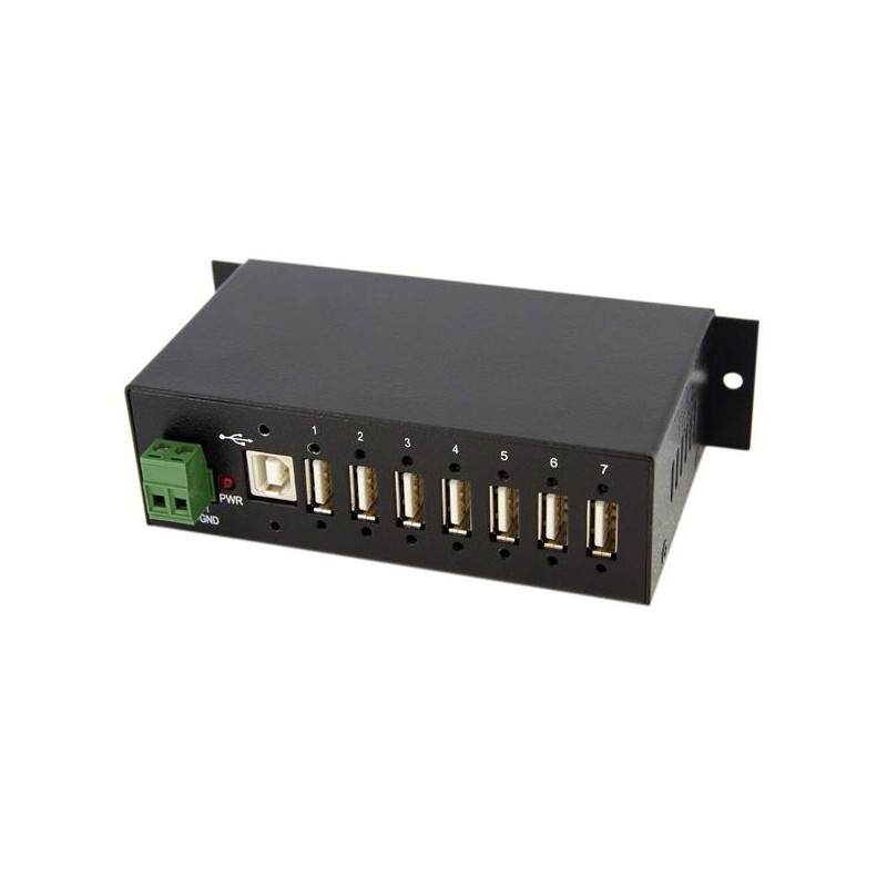 Resistente Concentrador USB 2.0, 7 Puertos, 480 Mbit/s, Negro StarTech.com