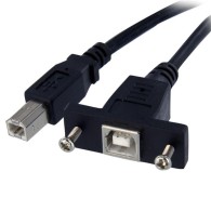 Cable USB de Montaje en Panel, USB B Macho - USB B Hembra, 30cm, Negro StarTech.com