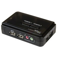 Switch KVM, USB, 2 Puertos, con Audio y Cables StarTech.com