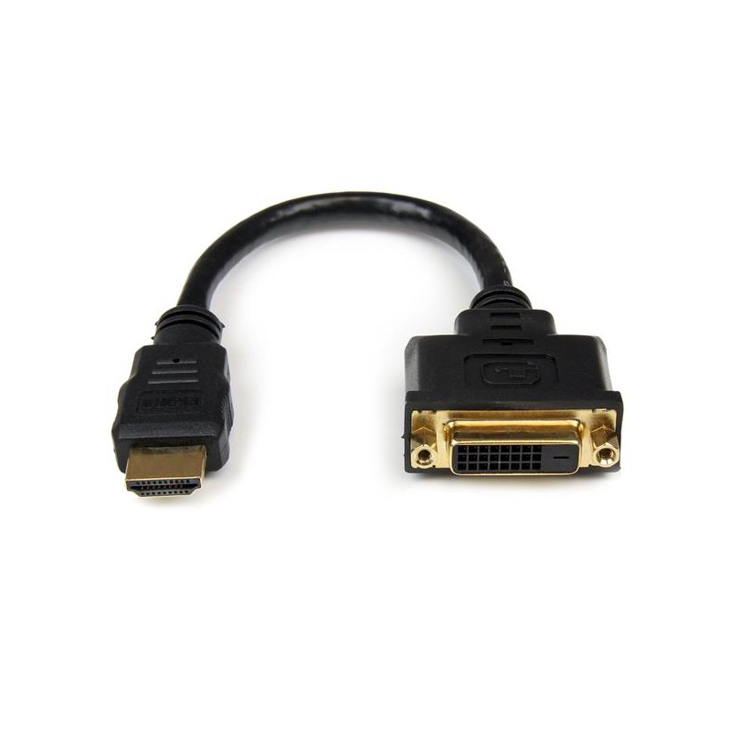 Adaptador de 20cm HDMI a DVI - DVI-D Hembra - HDMI Macho - Cable Convertidor Video