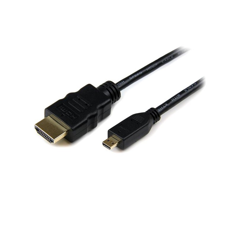 Cable HDMI de alta velocidad con Ethernet a Micro HDMI 3m - 2x Macho - Adaptador Negro