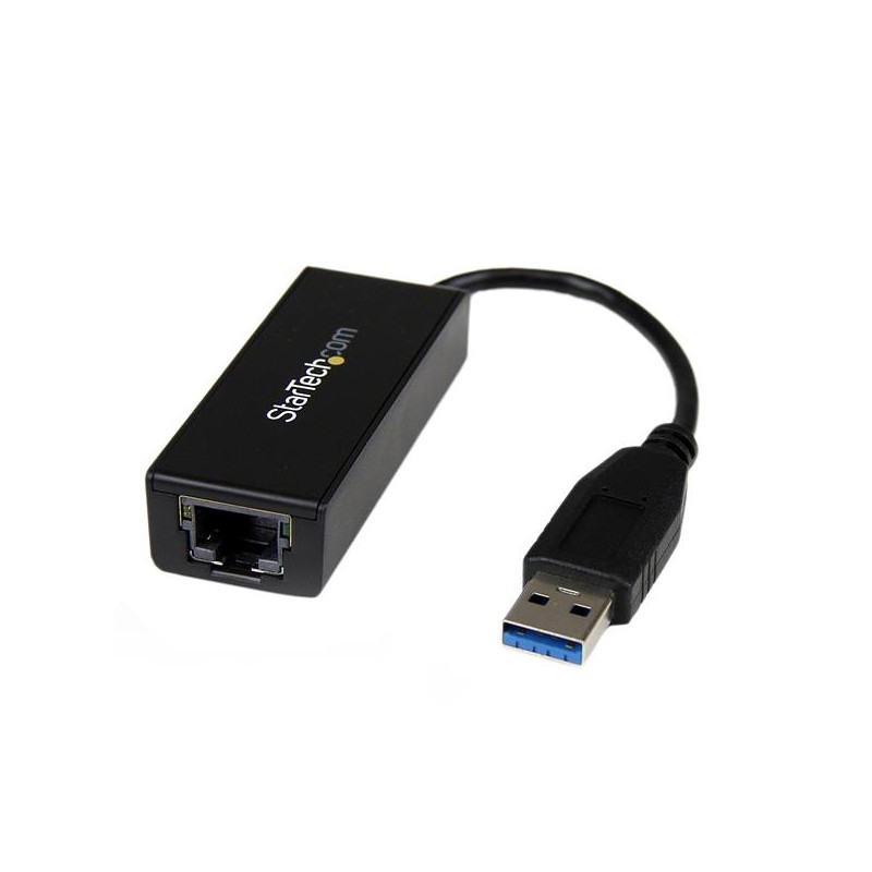 Adaptador de Tarjeta de Red Externa NIC USB 3.0 Macho - Gigabit Ethernet RJ-45 Hembra, 1Gbps, Negro