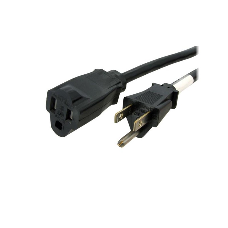 Cable de Poder NEMA 5-15P Macho - NEMA 5-15R Hembra, 90cm, Negro StarTech.com