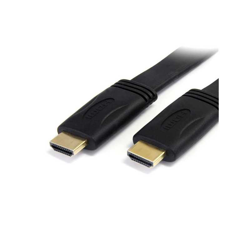 Cable HDMI de Alta Velocidad con Canal Ethernet Plano, HDMI Macho - HDMI Macho, 3 Metros, Negro StarTech.com