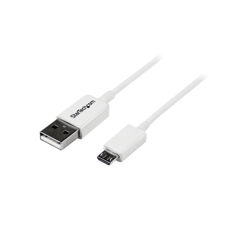 Cable USB 2.0, USB A Macho - Micro USB B Macho, 2 Metros, Blanco StarTech.com