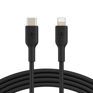 Cable de Carga Belkin Certificado MFi Carga rápida USB C Macho - Lightning Macho, 1 Metro, Negro, para iPhone/iPad