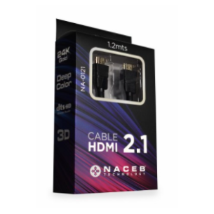 Cable Naceb NA-0121 HDMI Macho - HDMI Macho, 1.2 Metros, Negro