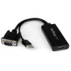 Adaptador VGA/USB Macho - HDMI Hembra, 25cm, Negro Startech.com