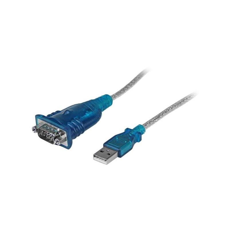 Cable Adaptador USB 2.0 A Macho - RS-232 de 1 Puerto Serial DB9 Macho, 43cm, Azul/Plata Startech.com