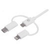 Cable Manhattan USB A - Micro USB B/USB C/Lightning Macho, 1 Metro, Blanco