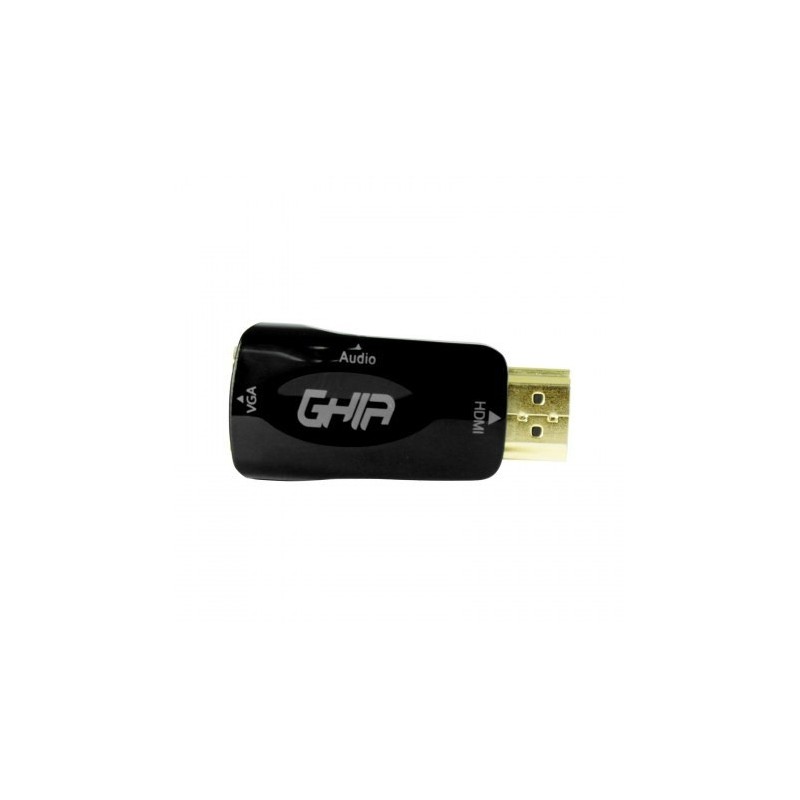 Adaptador Ghia HDMI Macho - VGA Hembra, Negro